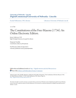 The Constitutions of the Free-Masons (1734).