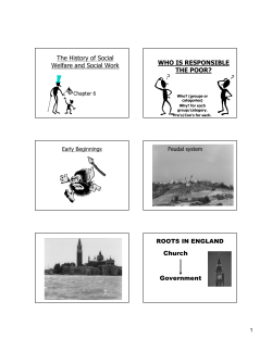The History of Social Welfare and Social Work WHO IS