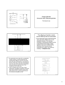 Gregor Mendel Versuche über Pflanzenhybriden