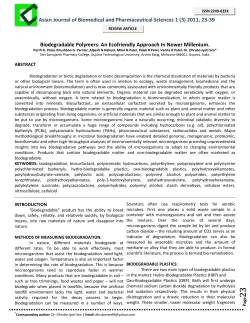 Biodegradable Polymers: An Ecofriendly