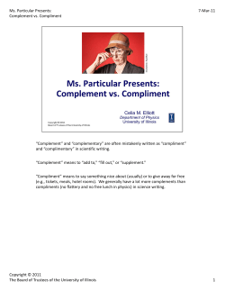 1 &ldquo;Complement&rdquo; and &ldquo;complementary&rdquo; are often mistakenly written