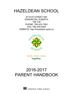 Hazeldean Parent Handbook 2016 - 2017