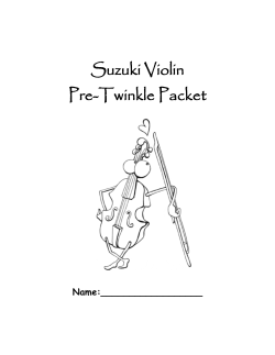Suzuki Violin Pre-Twinkle Packet