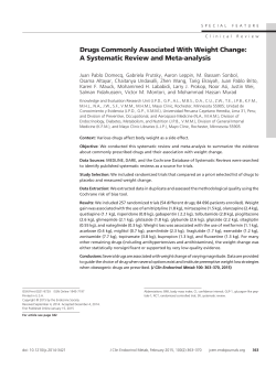 Drugs Commonly Associated With Weight Change: A Systematic