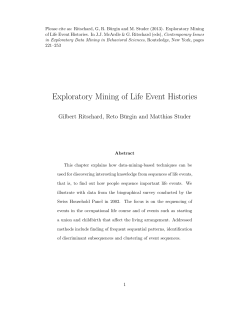 Exploratory Mining of Life Event Histories