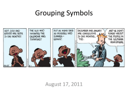Grouping Symbols