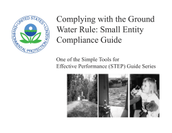Complying with the Ground Water Rule: Small Entity Compliance