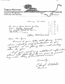 TOWN OF HARTFORD - Public Service Commission of West Virginia