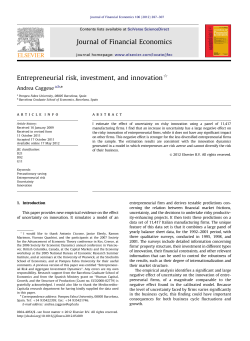 Entrepreneurial risk, investment, and innovation