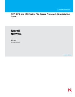 NW 6.5 SP8: AFP, CIFS, and NFS (NFAP) Administration