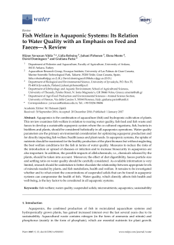 Fish Welfare in Aquaponic Systems: Its Relation to Water