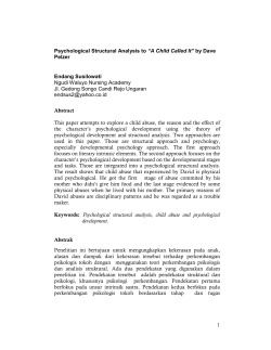 1 Psychological Structural Analysis to &ldquo;A Child Called It&rdquo; by Dave