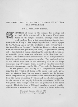 The prototype of the first coinage of William the Conqueror