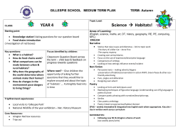 Autumn Medium Term Plan - Gillespie Primary School