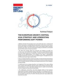 the european union`s central asia strategy and uzbekistan