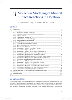 3 Molecular Modeling of Mineral Surface Reactions in Flotation
