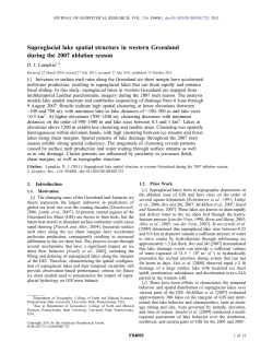 Supraglacial lake spatial structure in western Greenland during the