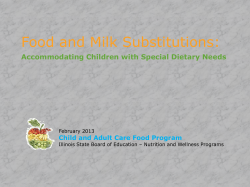Food and Milk Substitutions Training