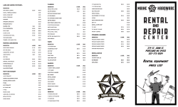 a list of rental equipment and pricing here