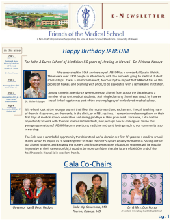 News Letter 2015 Soft File - John A. Burns School of Medicine