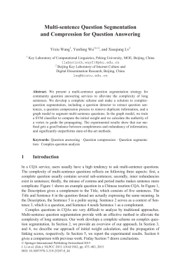 Multi-sentence Question Segmentation and Compression for