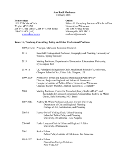 CV/Resume - Humphrey School of Public Affairs