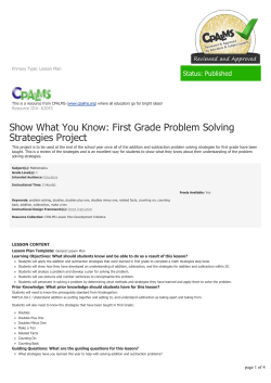 Show What You Know: First Grade Problem Solving