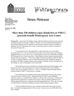 News Release - NMCC - Northern Maine Community College