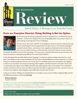 From our Executive Director: Doing Nothing Is Not