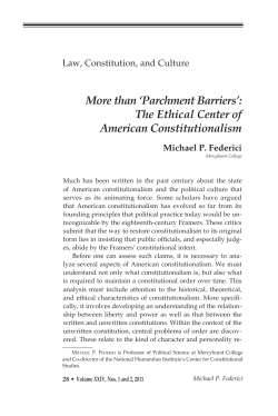 More than `Parchment Barriers`: The Ethical Center of American