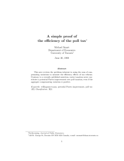 A simple proof of the efficiency of the poll tax