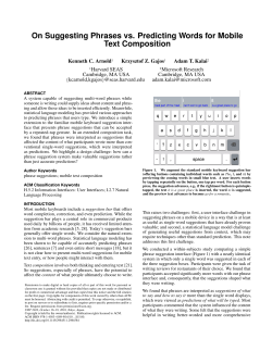 On Suggesting Phrases vs. Predicting Words for Mobile