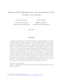 Domestic Road Infrastructure and International Trade