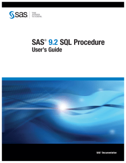 SAS 9.2 SQL Procedure: User`s Guide