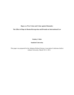 Rape as a War Crime and Crime against Humanity: The Effect of
