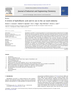 A review of hydrofluoric acid and its use in the car wash industry