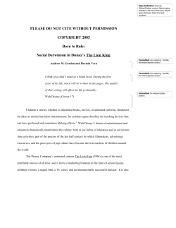 Social Darwinism in Disney`s The Lion King