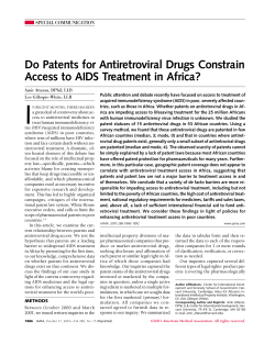 Do Patents for Antiretroviral Drugs Constrain Access to AIDS