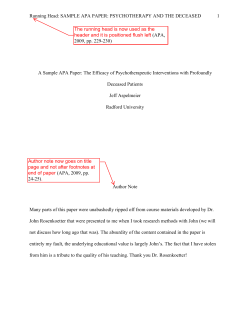 A Sample APA Paper: The Efficacy of Psychotherapeutic