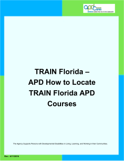 How to Locate TRAIN Florida APD Courses