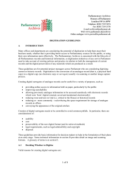 Digitisation guidelines - first draft