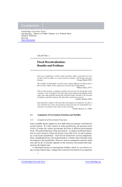 Fiscal Decentralization: Benefits and Problems - Assets
