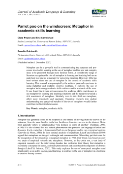 Metaphor in academic skills learning