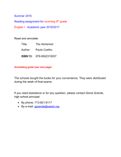 Summer 2016 Reading assignment for incoming 9