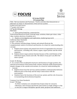 Nervous System Lab Practicum - UCI Center for Educational