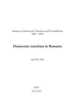 Democratic transition in Romania - Fundación para las Relaciones