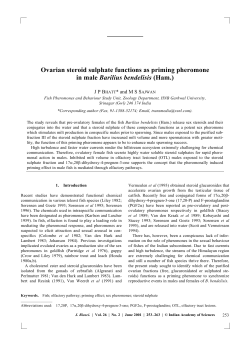Ovarian steroid sulphate functions as priming pheromone in male