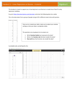 Linear Regressions on Desmos