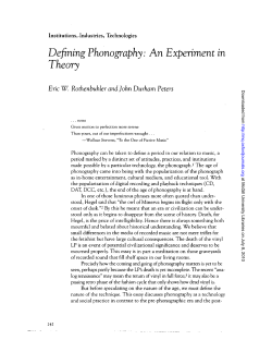 Defining Phonography: An Experiment in Theory