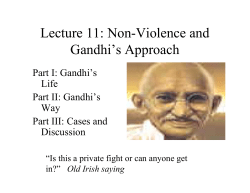 Lecture 12: Nonviolence and Gandhi`s Approach